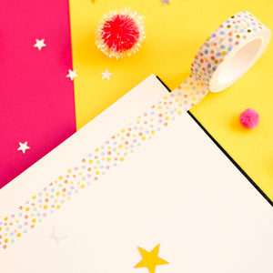 Pastel Watercolour Polka Dot Foil Washi Tape