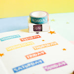 Watercolour Days Of The Week Washi Tape