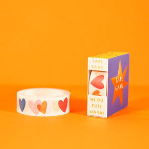 Bright Fun Watercolour Love Heart Washi Tape