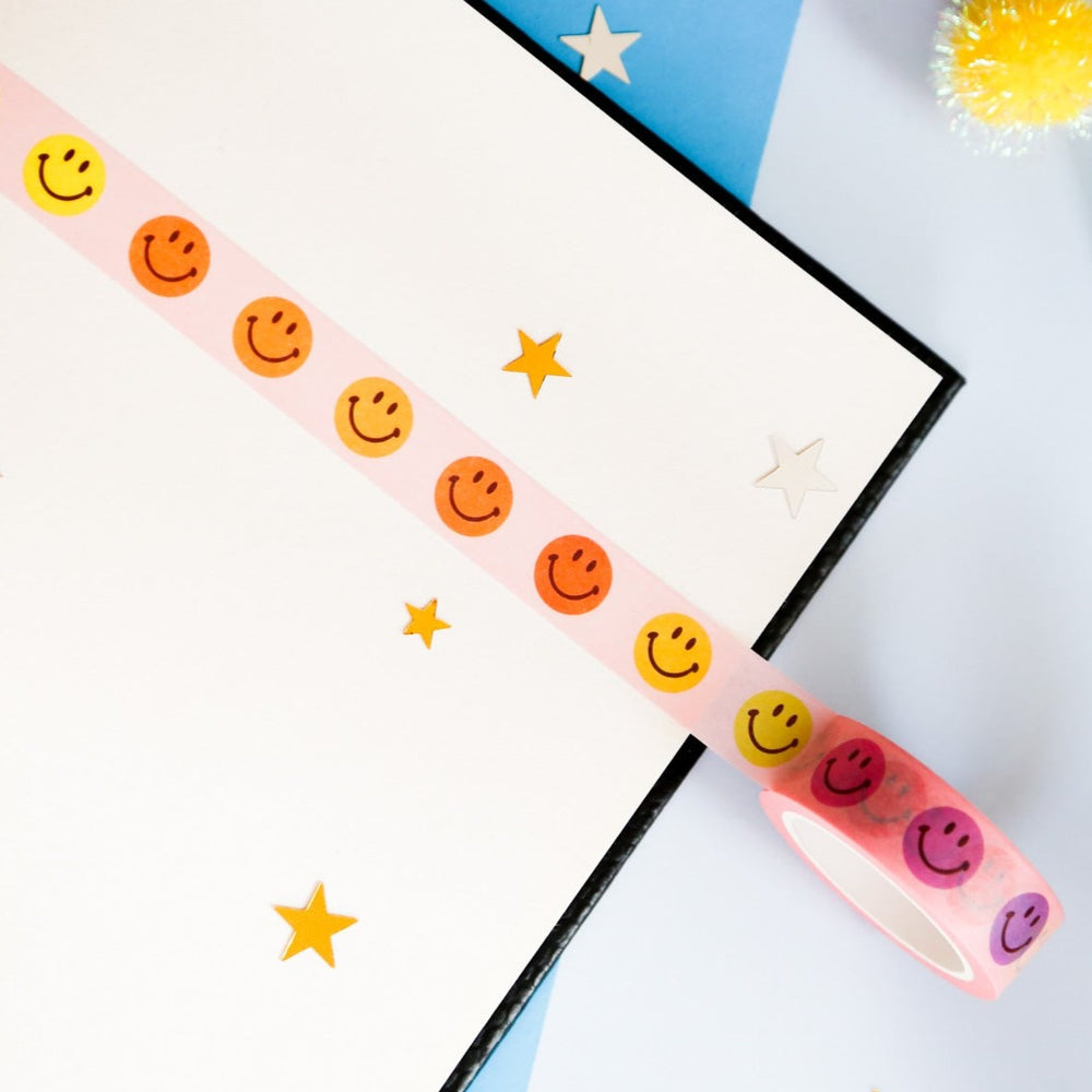 Just Groovy Baby Colourful Smiley Face Washi In Nude