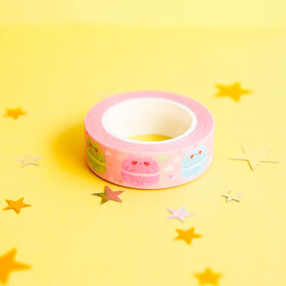 Cute Pastel Macaroons Cat Meow Glitter Cloud Dot Washi Tape