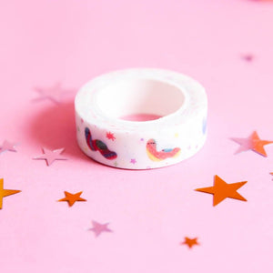 Cute Worm Fwends Glitter Dots Stars Doodle Washi Tape