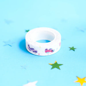 Cute Worm Fwends Glitter Dots Stars Doodle Washi Tape