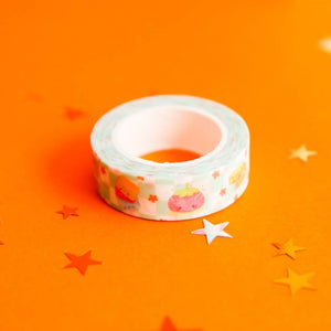 Cute Green Chequered Sewing Buddies Glitter Floral Washi Tape