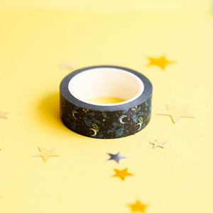 Flying Birds in a Moonlit Night Magical Forest Washi Tape