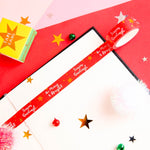 Season Greetings Xmas Be Merry Gold Foil Stars Washi Tape Red