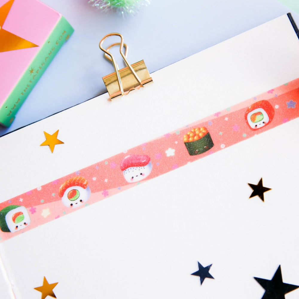 Kawaii Sushi Fwends Glitter Doodle Star Flower Dot Washi Tape