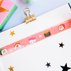 Kawaii Sushi Fwends Glitter Doodle Star Flower Dot Washi Tape