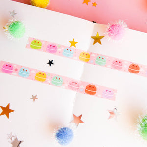 Cute Pastel Macaroons Cat Meow Glitter Cloud Dot Washi Tape