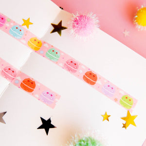 Cute Pastel Macaroons Cat Meow Glitter Cloud Dot Washi Tape